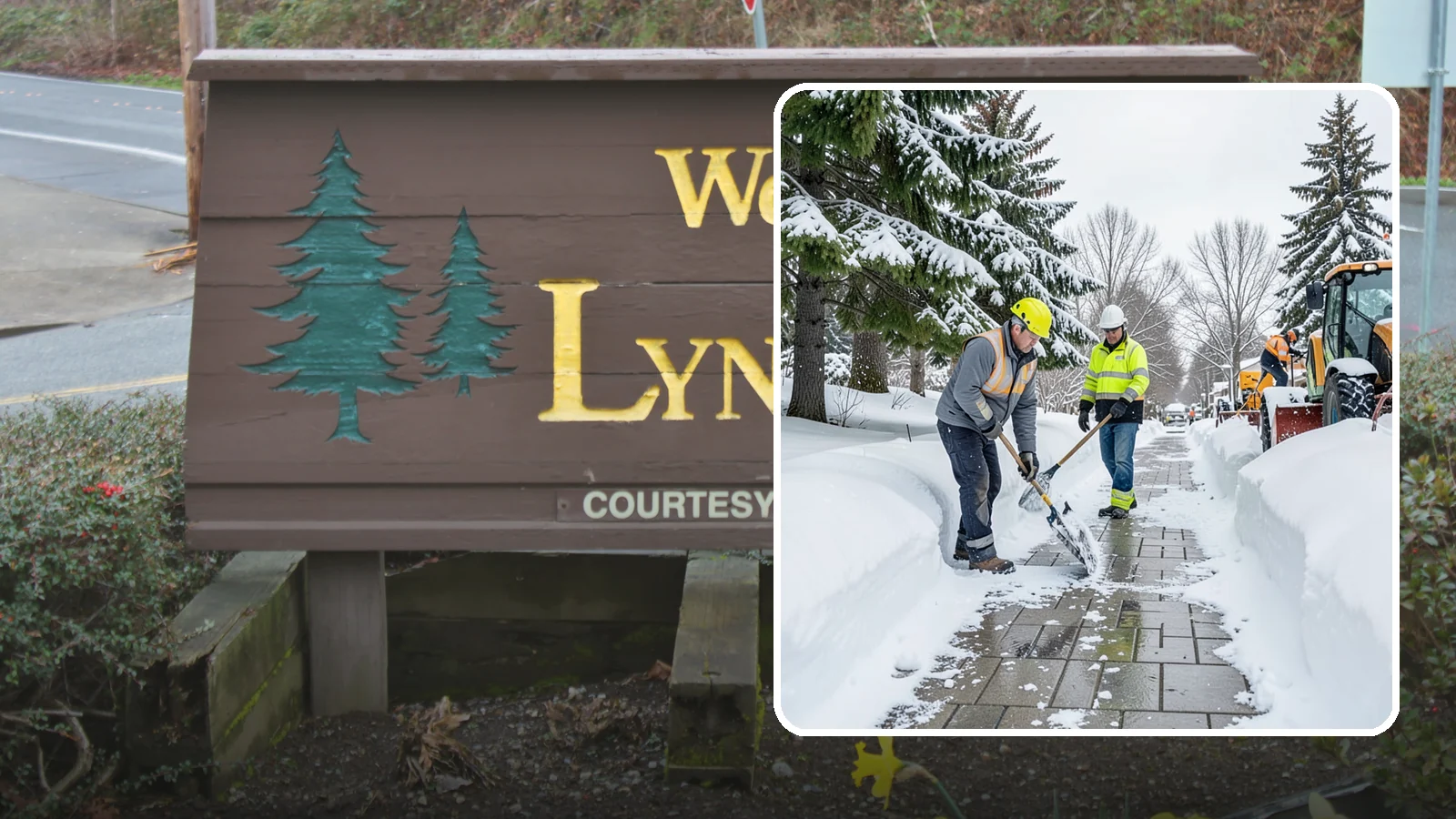 Patio Snow Removal in Lynnwood, Snohomish County, WA - Careful clearing of residential and commercial patios so wet Western Washington snow does not turn slick pavers into a fall...