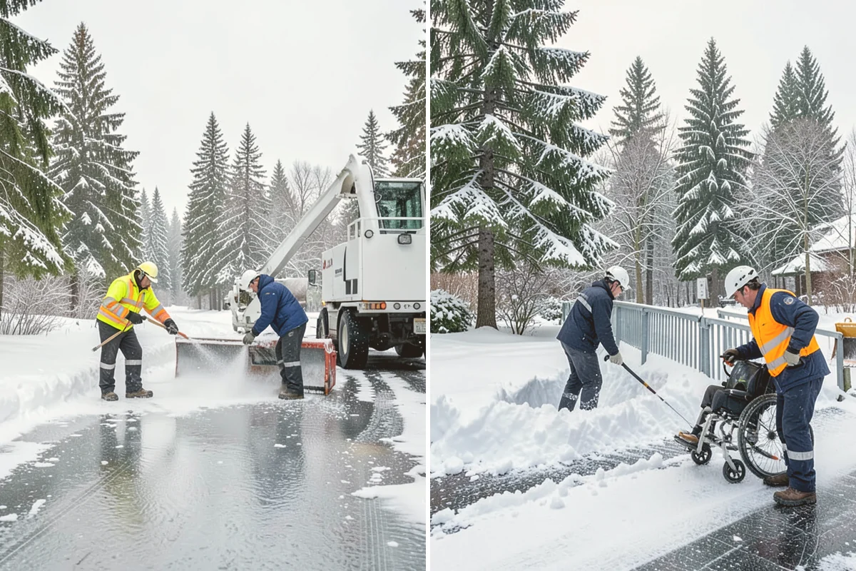 Patio Snow Removal in Lynnwood, Snohomish County, WA - Assess the patio material and note shaded areas prone to refreeze