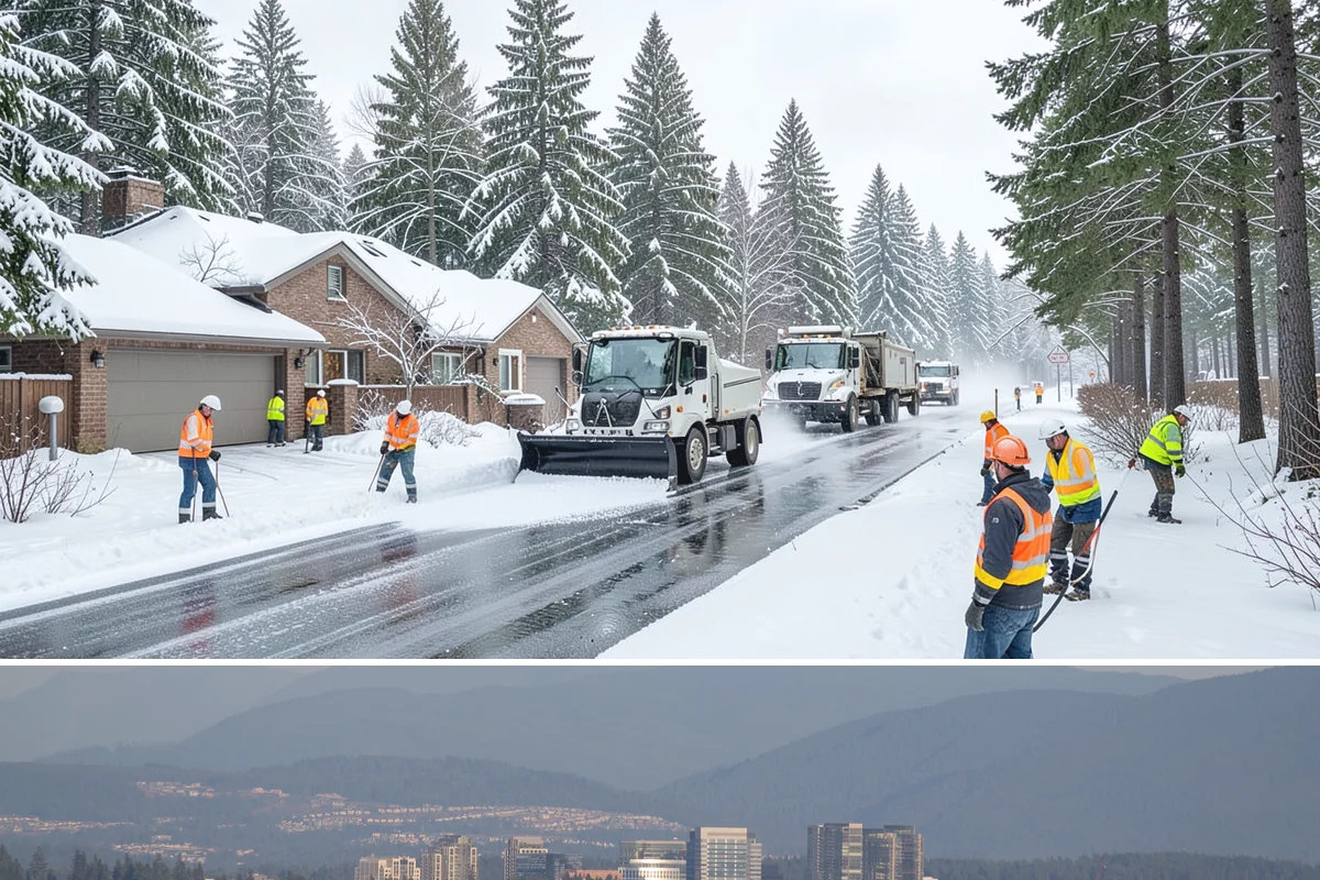 Patio Snow Removal in Medina, King County, WA - Book before the first Cascade cold snap in late November, since lowland snow events here are brief but arrive with little warning.
