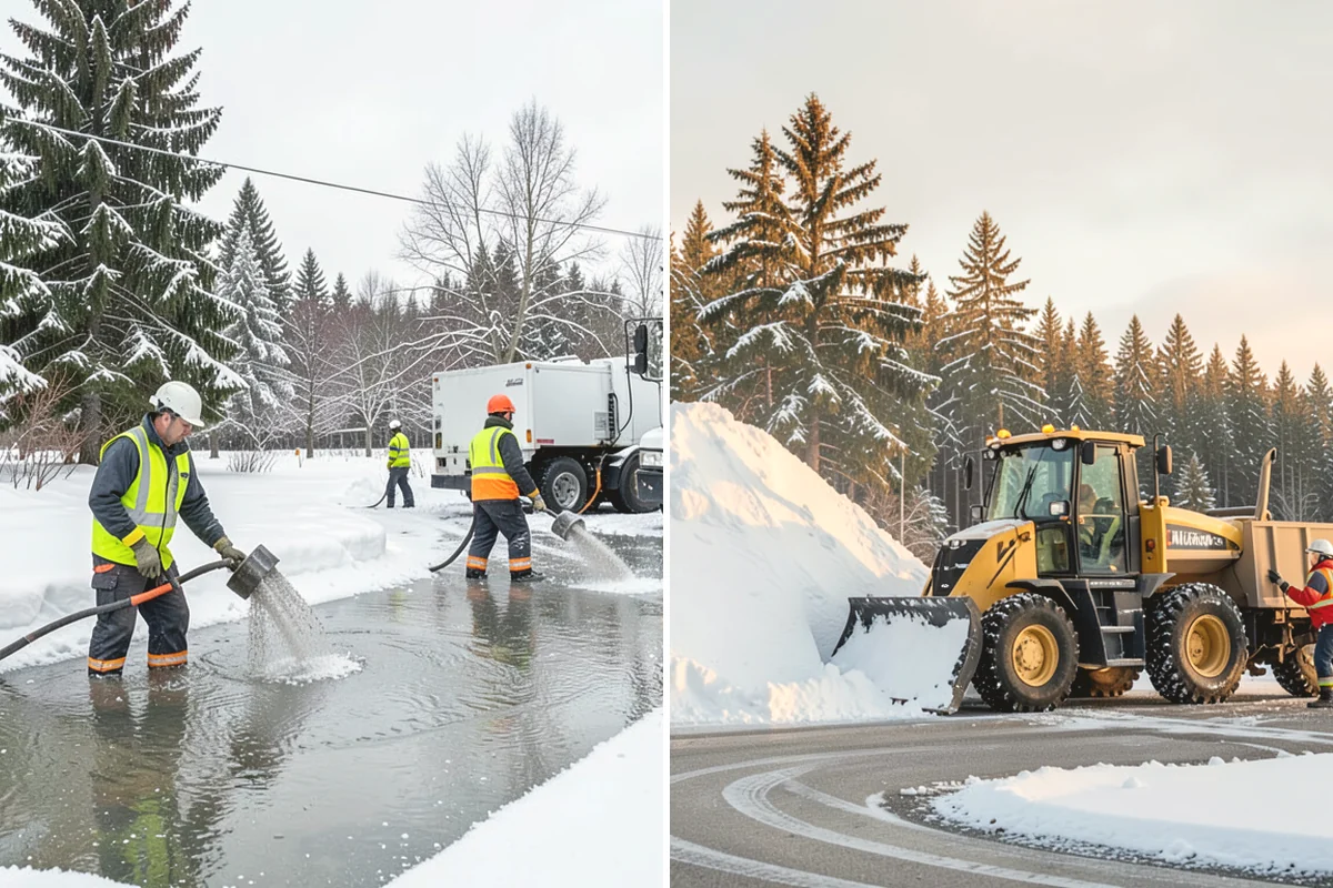 Patio Snow Removal in Mill Creek, Snohomish County, WA - Assess the patio material and note shaded areas prone to refreeze
