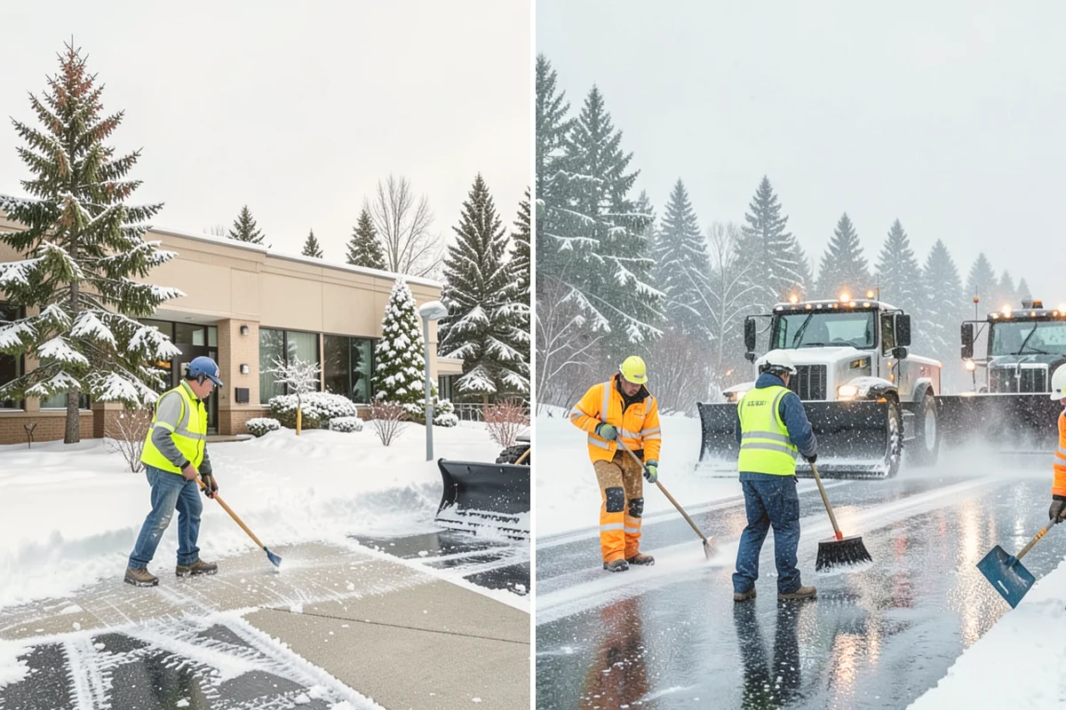 Patio Snow Removal in Orting, Pierce County, WA - Assess the patio material and note shaded areas prone to refreeze