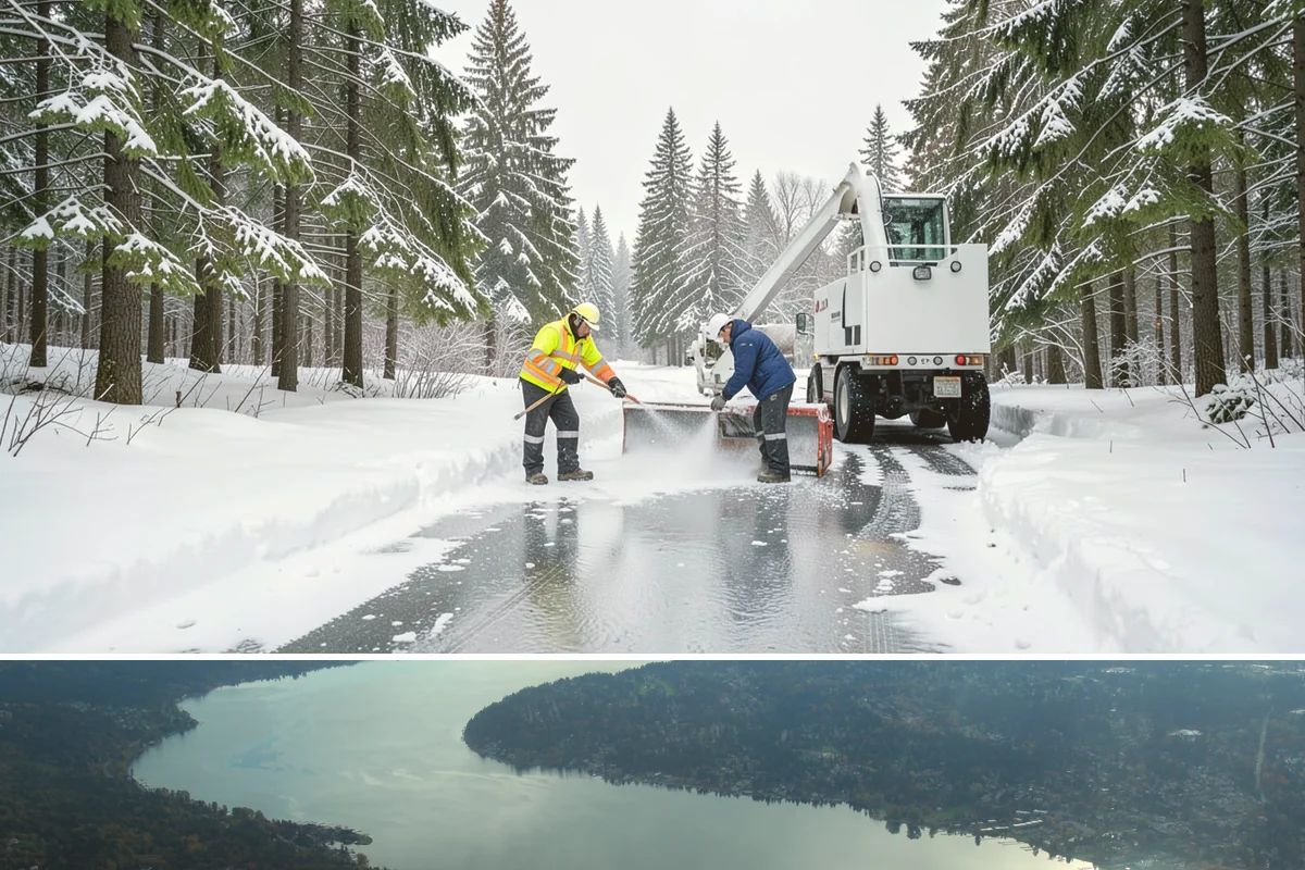 Patio Snow Removal in Sammamish, King County, WA - Book before the first Cascade cold snap in late November, since lowland snow events here are brief but arrive with little warning.