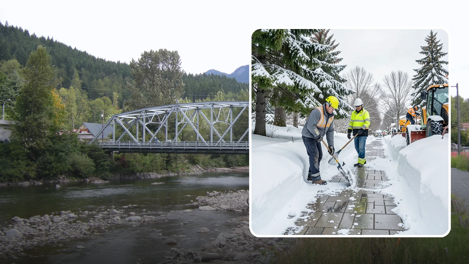 Patio Snow Removal in Skykomish, King County, WA - Careful clearing of residential and commercial patios so wet Western Washington snow does not turn slick pavers into a fall...