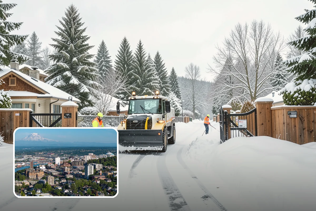 Patio Snow Removal in Tacoma, Pierce County, WA - Protects delicate paver and flagstone surfaces from metal-blade gouging