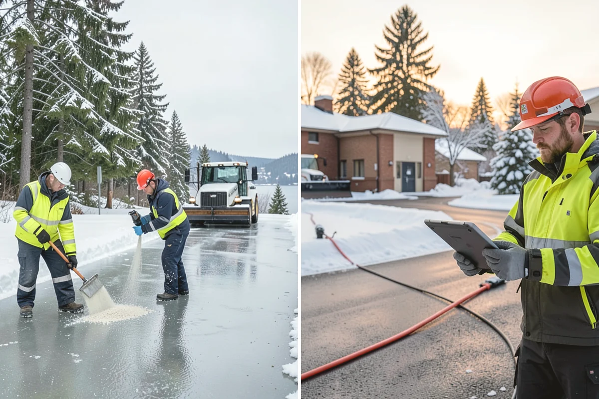Patio Snow Removal in Tacoma, Pierce County, WA - Assess the patio material and note shaded areas prone to refreeze