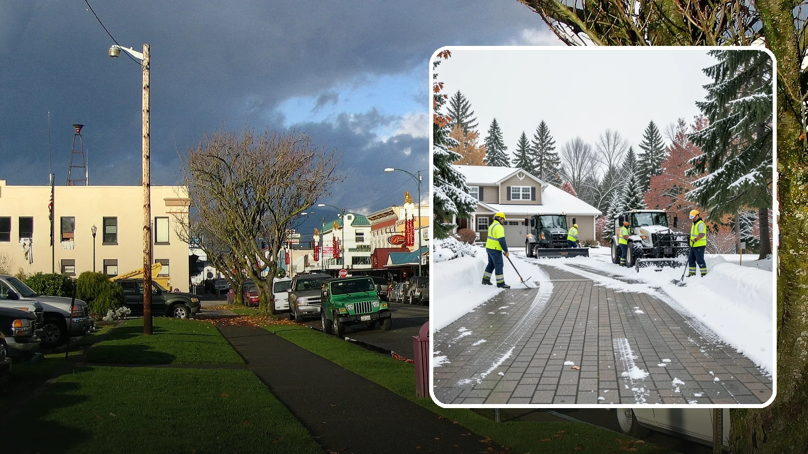 Paver Driveway Snow Removal in Arlington, Snohomish County, WA - We clear paver driveways without chipping the stones or disturbing the joints.