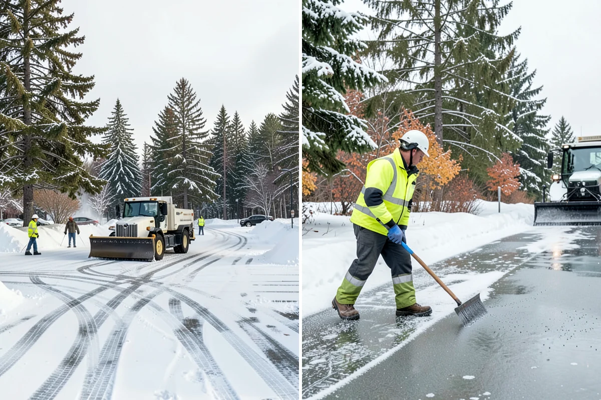 Paver Driveway Snow Removal in Arlington, Snohomish County, WA - We set equipment to glide over the paver surface