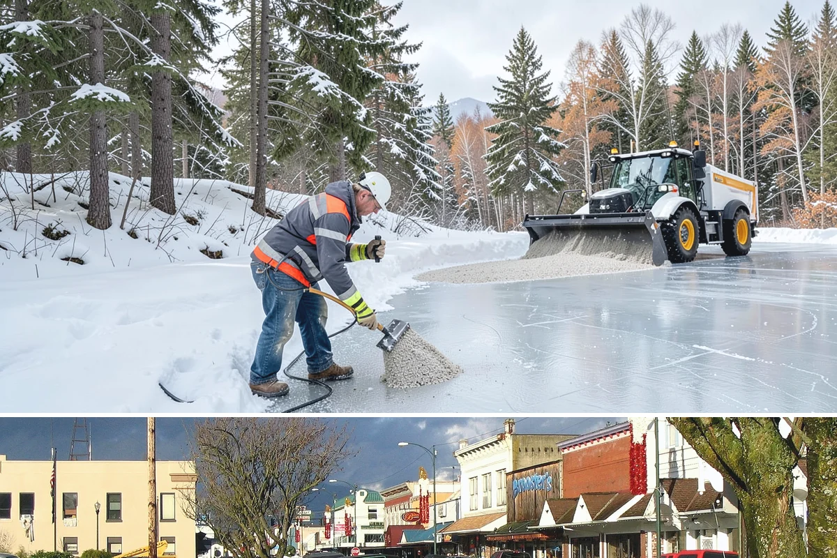 Paver Driveway Snow Removal in Arlington, Snohomish County, WA - Paver driveway service follows each snowfall through the winter months.