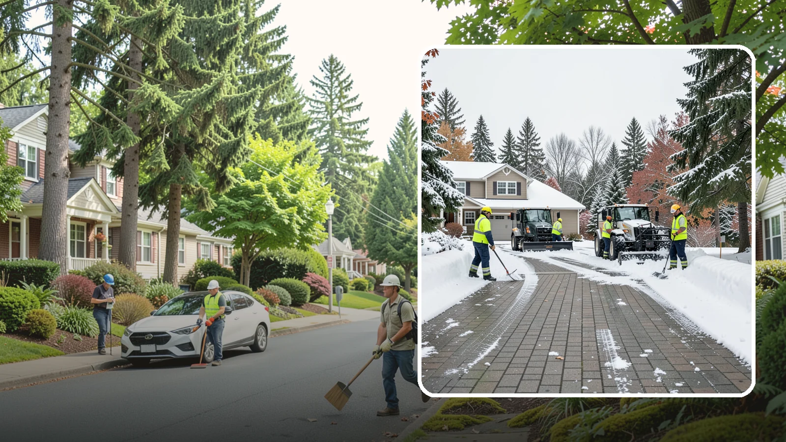 Paver Driveway Snow Removal in Beaux Arts Village, King County, WA - We clear paver driveways without chipping the stones or disturbing the joints.