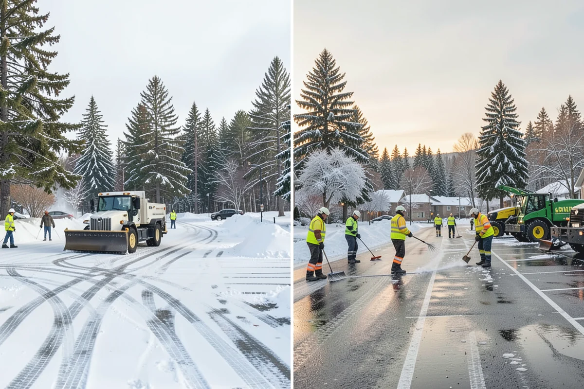 Paver Driveway Snow Removal in Beaux Arts Village, King County, WA - We set equipment to glide over the paver surface