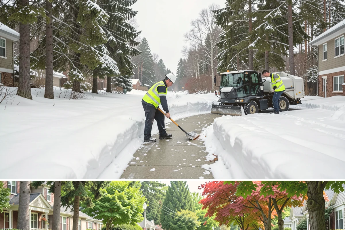 Paver Driveway Snow Removal in Beaux Arts Village, King County, WA - Paver driveway service follows each snowfall through the winter months.