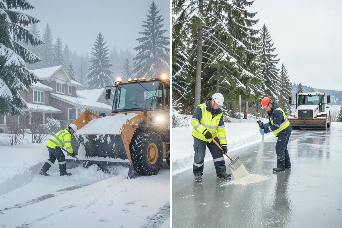 Paver Driveway Snow Removal in Black Diamond, King County, WA - We set equipment to glide over the paver surface