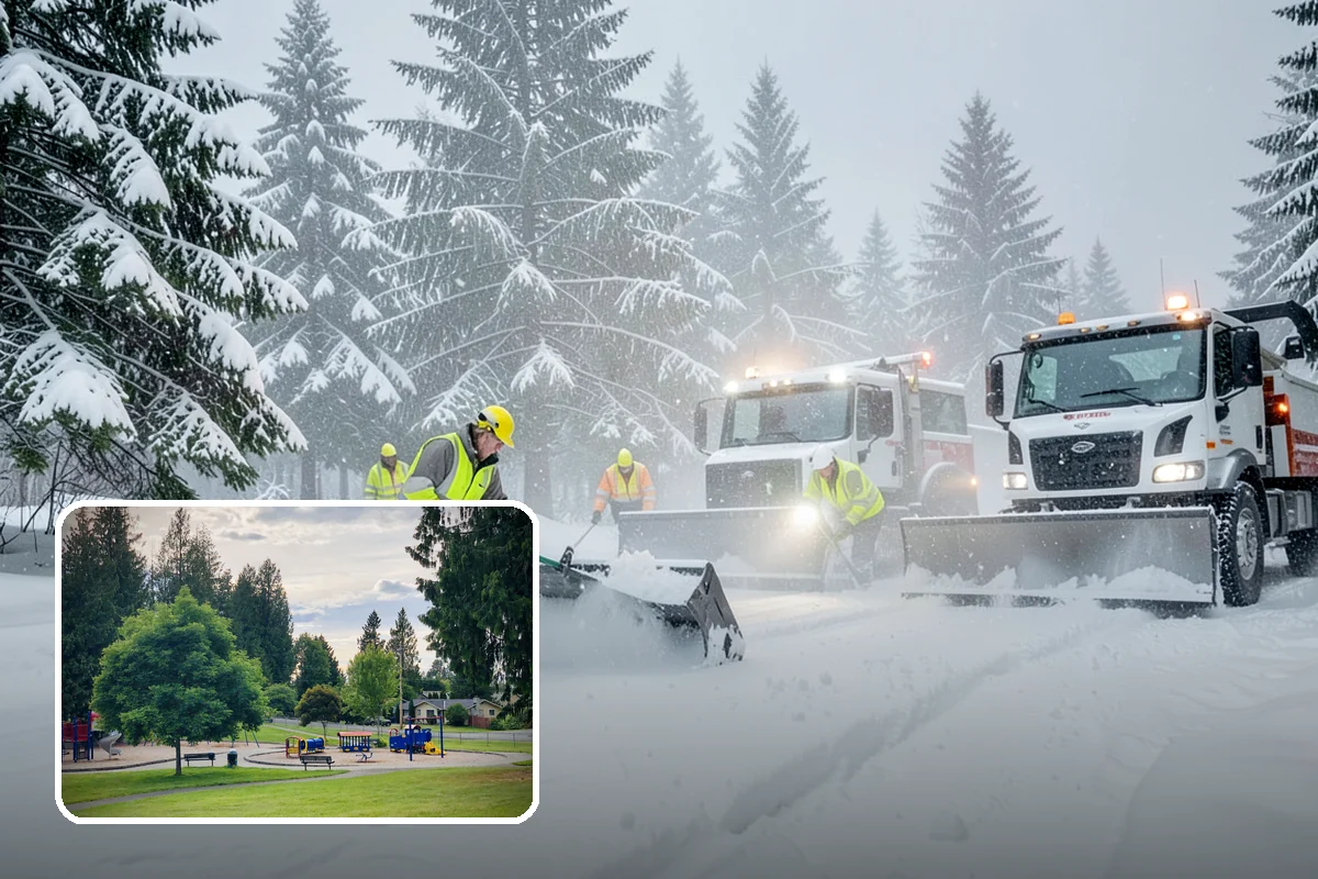 Paver Driveway Snow Removal in Bonney Lake, Pierce County, WA - Clears without chipping paver edges