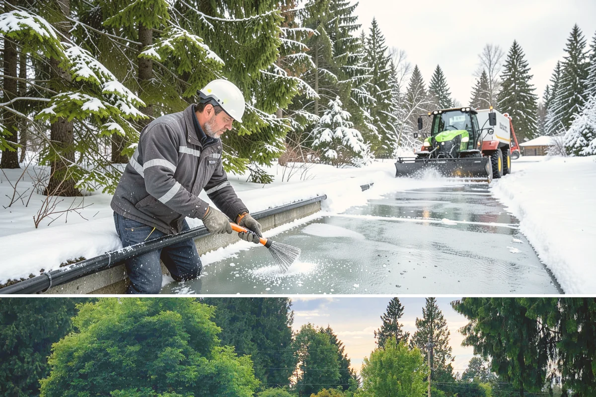 Paver Driveway Snow Removal in Bonney Lake, Pierce County, WA - Paver driveway service follows each snowfall through the winter months.