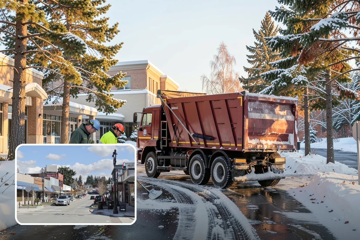 Paver Driveway Snow Removal in Bothell, King County, WA - Clears without chipping paver edges