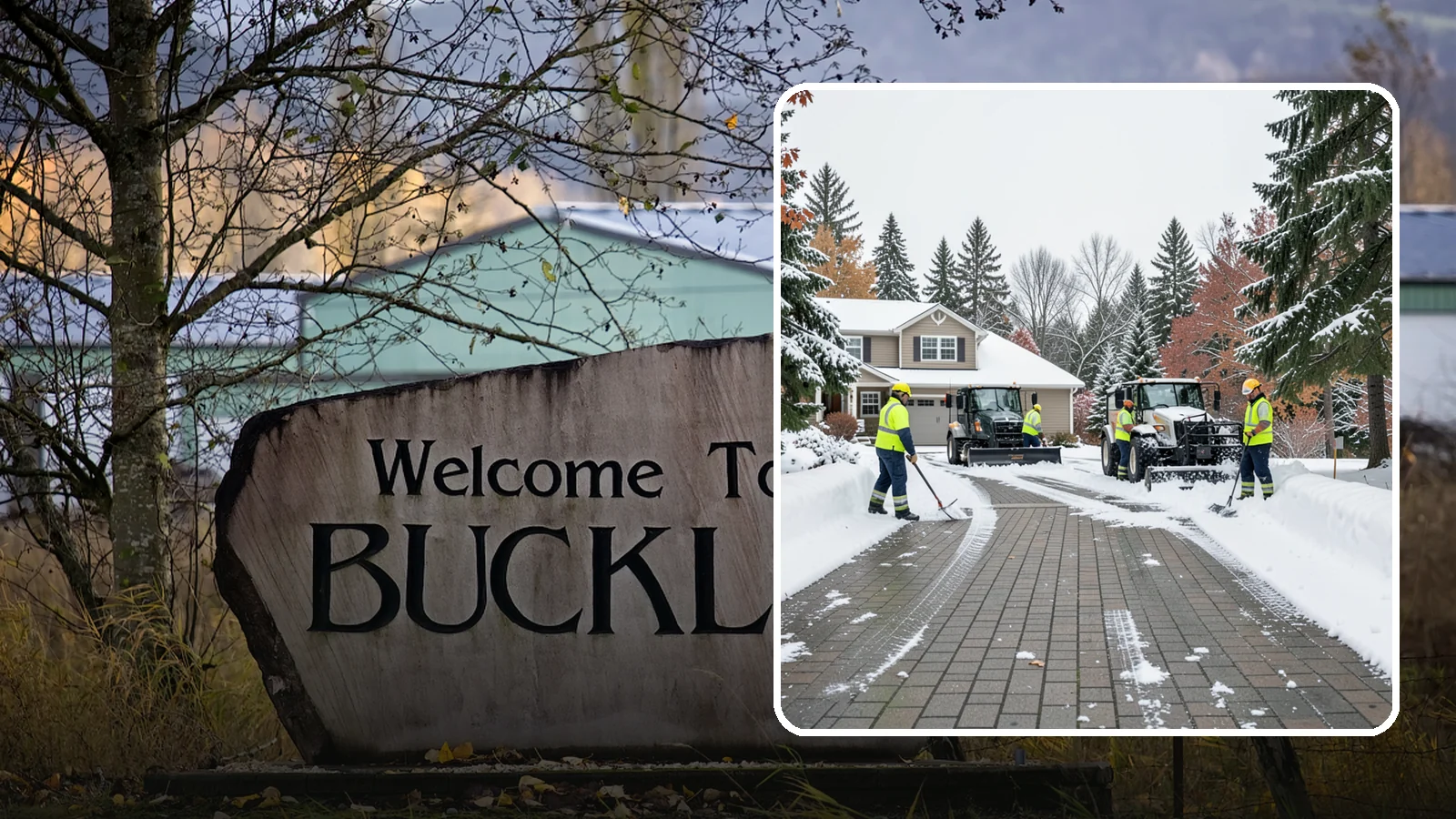 Paver Driveway Snow Removal in Buckley, Pierce County, WA - We clear paver driveways without chipping the stones or disturbing the joints.