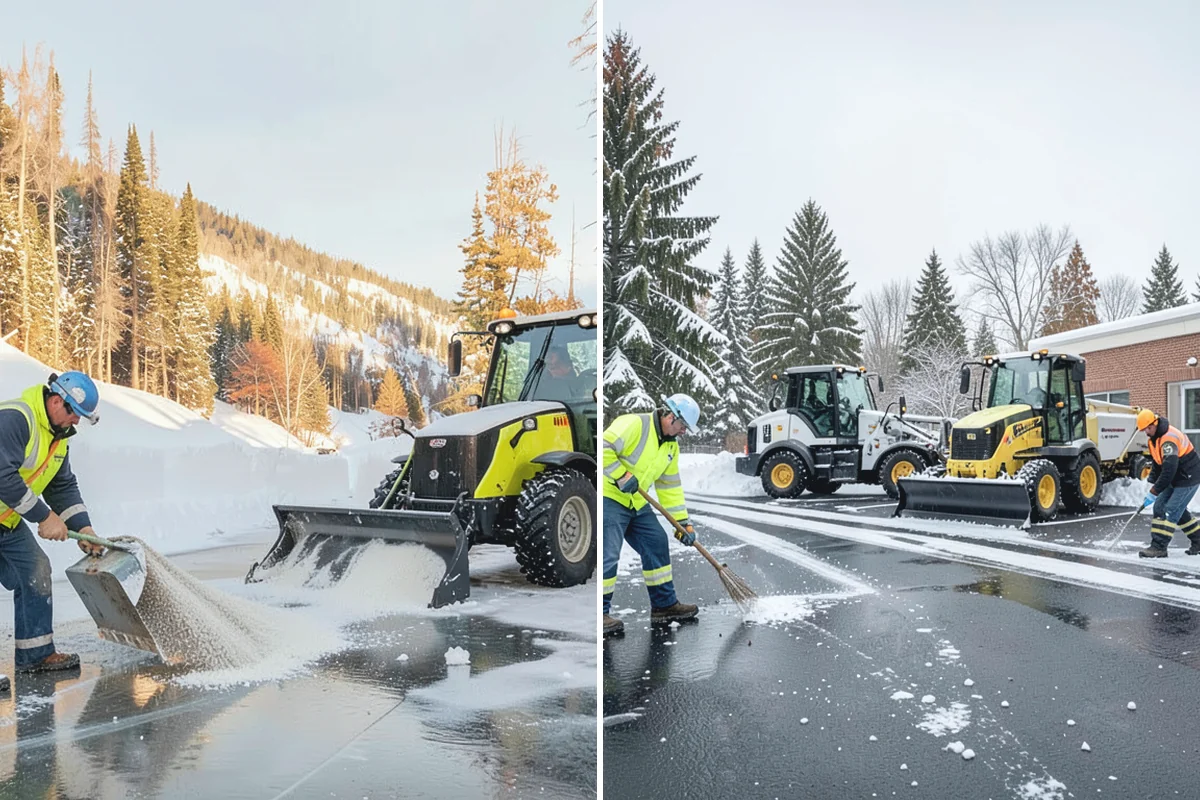 Paver Driveway Snow Removal in Buckley, Pierce County, WA - We set equipment to glide over the paver surface