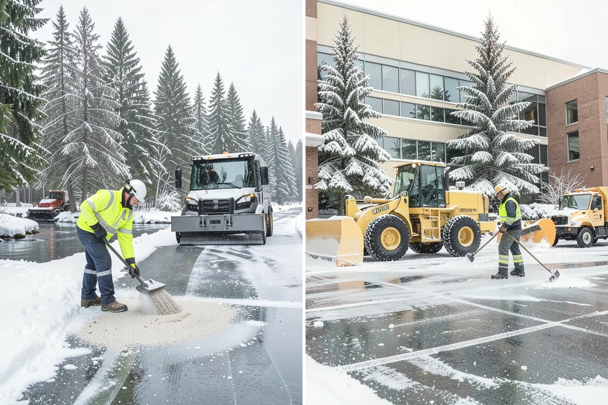 Paver Driveway Snow Removal in Burien, King County, WA - We set equipment to glide over the paver surface