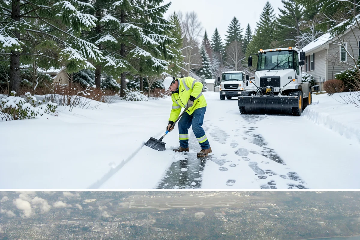 Paver Driveway Snow Removal in Burien, King County, WA - Paver driveway service follows each snowfall through the winter months.