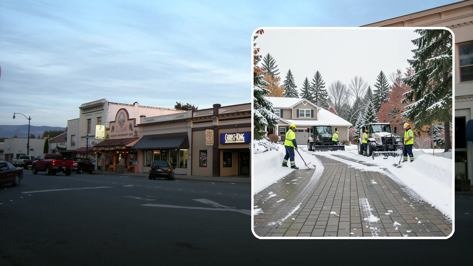 Paver Driveway Snow Removal in Burlington, Skagit County, WA - We clear paver driveways without chipping the stones or disturbing the joints.