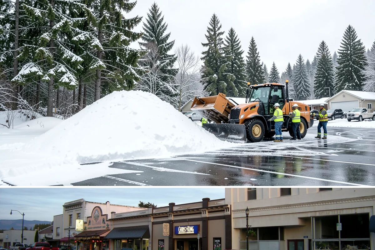 Paver Driveway Snow Removal in Burlington, Skagit County, WA - Paver driveway service follows each snowfall through the winter months.