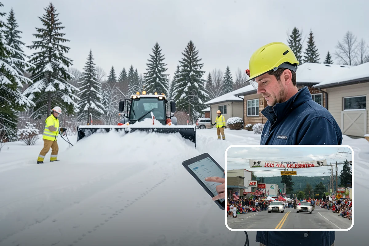 Paver Driveway Snow Removal in Carnation, King County, WA - Clears without chipping paver edges