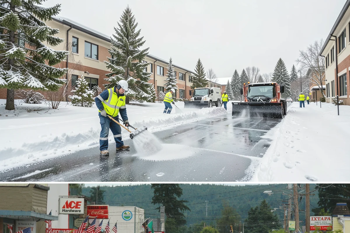 Paver Driveway Snow Removal in Carnation, King County, WA - Paver driveway service follows each snowfall through the winter months.