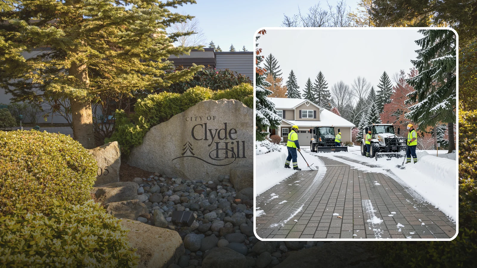 Paver Driveway Snow Removal in Clyde Hill, King County, WA - We clear paver driveways without chipping the stones or disturbing the joints.