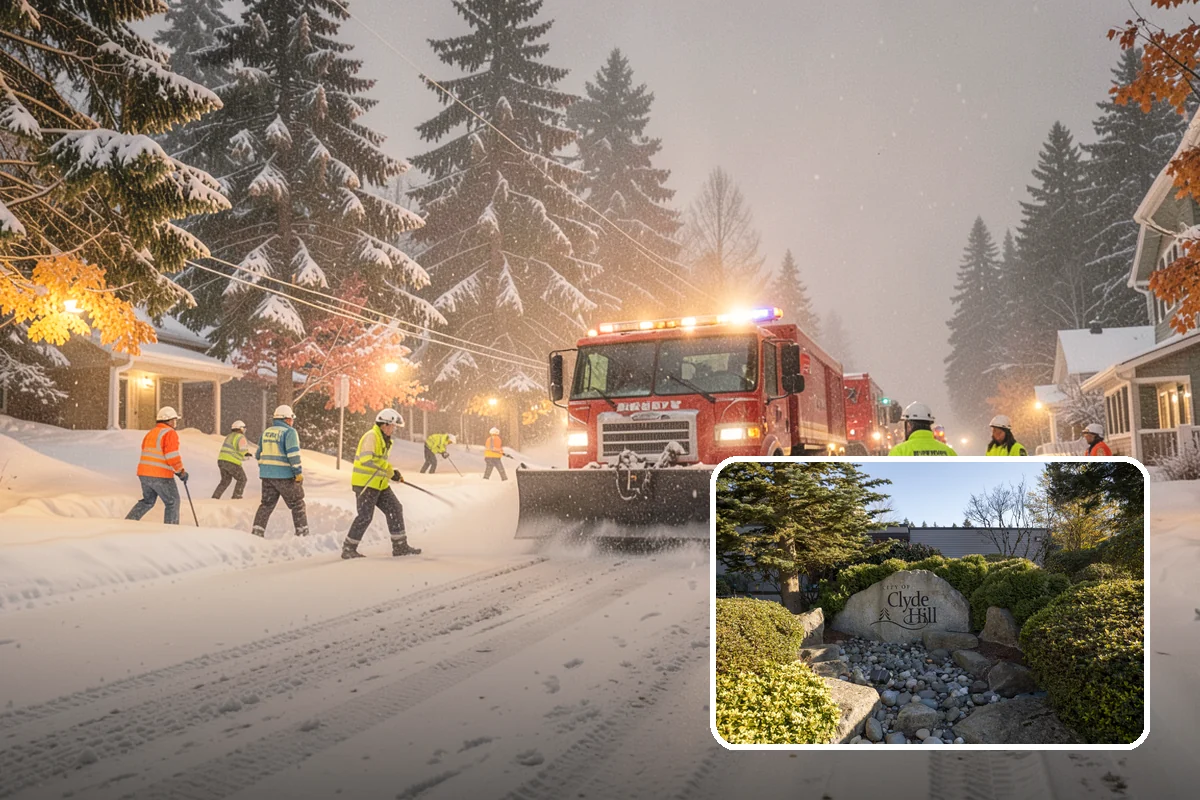Paver Driveway Snow Removal in Clyde Hill, King County, WA - Clears without chipping paver edges