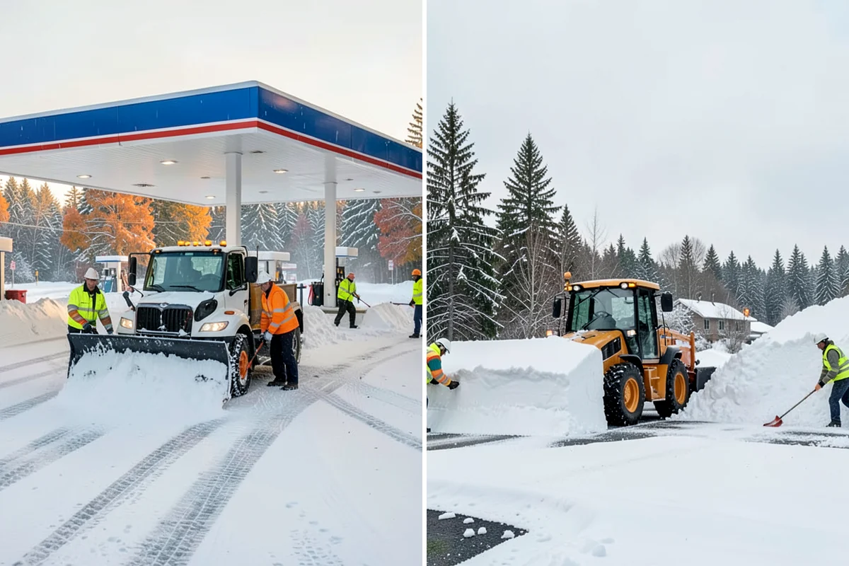 Paver Driveway Snow Removal in Clyde Hill, King County, WA - We set equipment to glide over the paver surface
