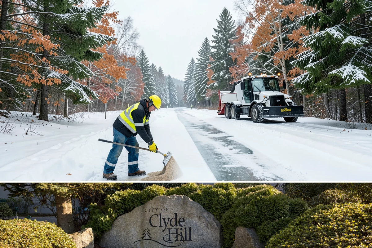 Paver Driveway Snow Removal in Clyde Hill, King County, WA - Paver driveway service follows each snowfall through the winter months.