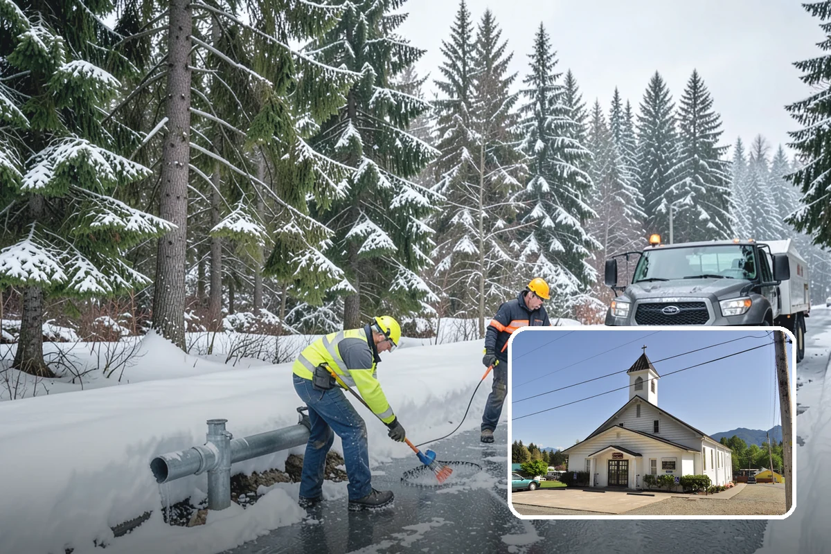 Paver Driveway Snow Removal in Concrete, Skagit County, WA - Clears without chipping paver edges