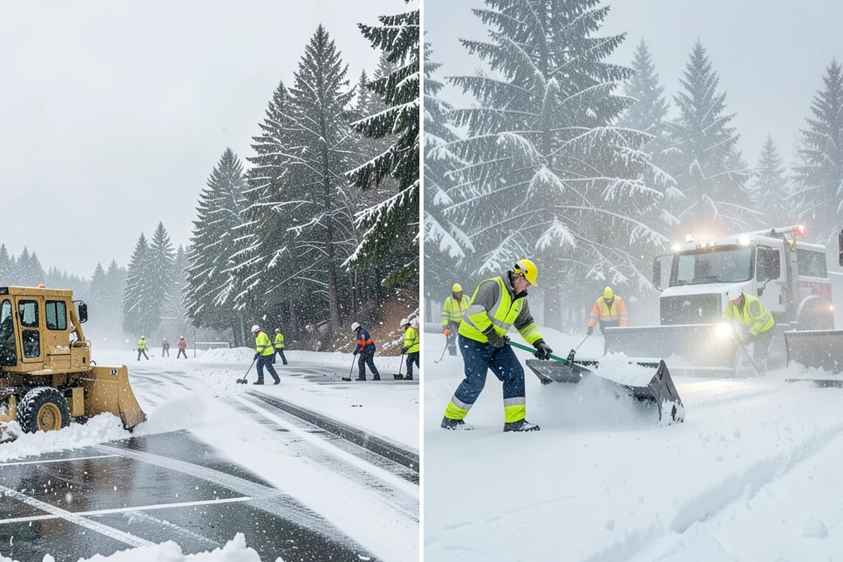 Paver Driveway Snow Removal in Concrete, Skagit County, WA - We set equipment to glide over the paver surface