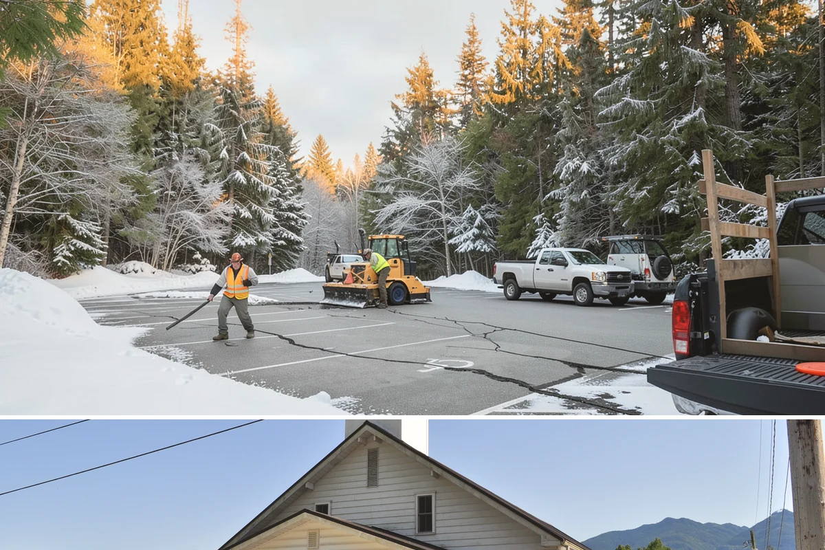 Paver Driveway Snow Removal in Concrete, Skagit County, WA - Paver driveway service follows each snowfall through the winter months.