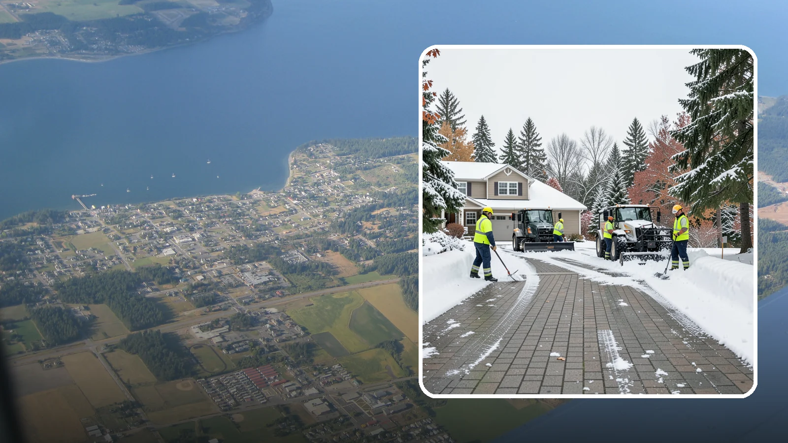 Paver Driveway Snow Removal in Coupeville, Island County, WA - We clear paver driveways without chipping the stones or disturbing the joints.