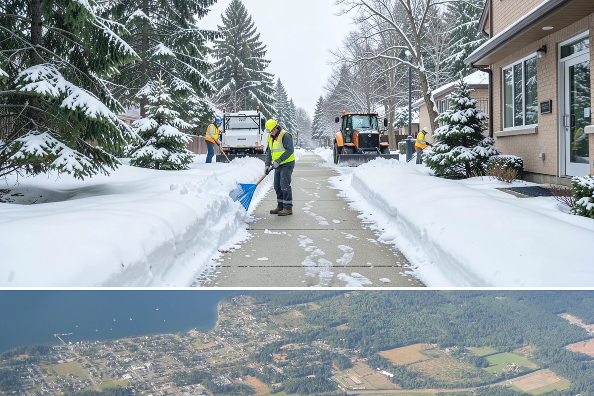 Paver Driveway Snow Removal in Coupeville, Island County, WA - Paver driveway service follows each snowfall through the winter months.