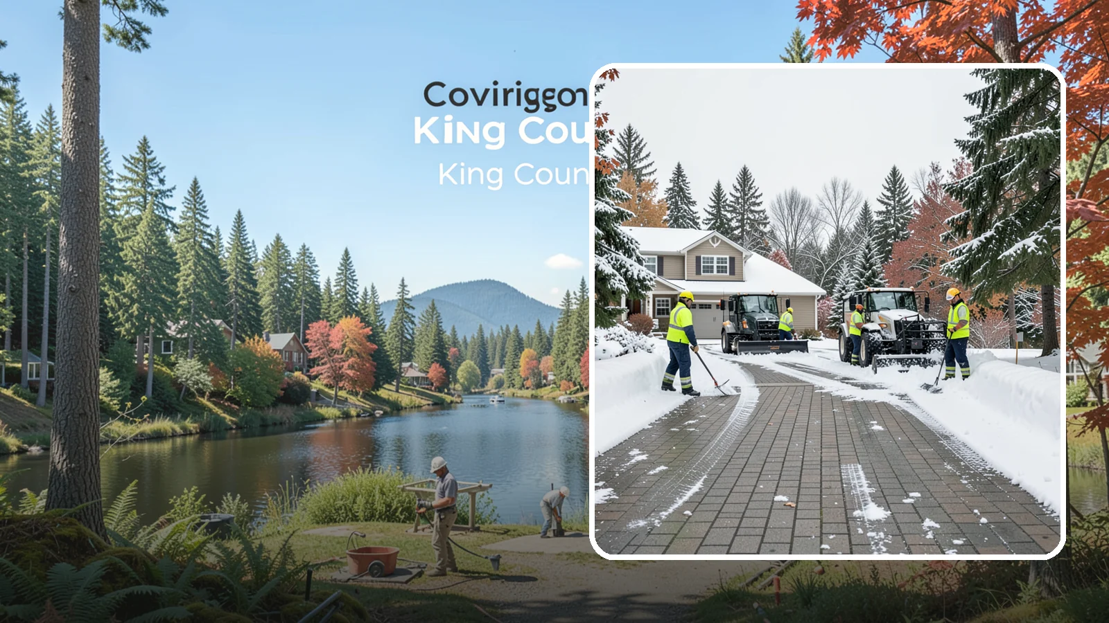 Paver Driveway Snow Removal in Covington, King County, WA - We clear paver driveways without chipping the stones or disturbing the joints.