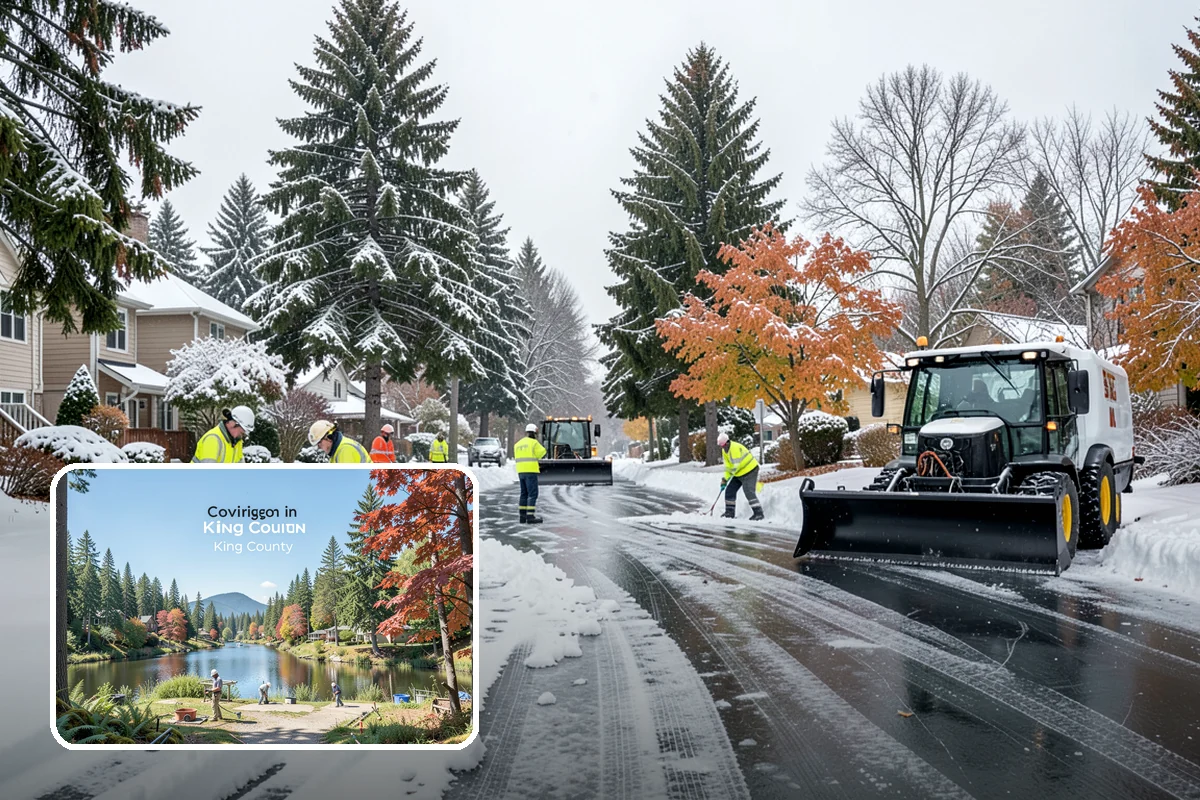 Paver Driveway Snow Removal in Covington, King County, WA - Clears without chipping paver edges
