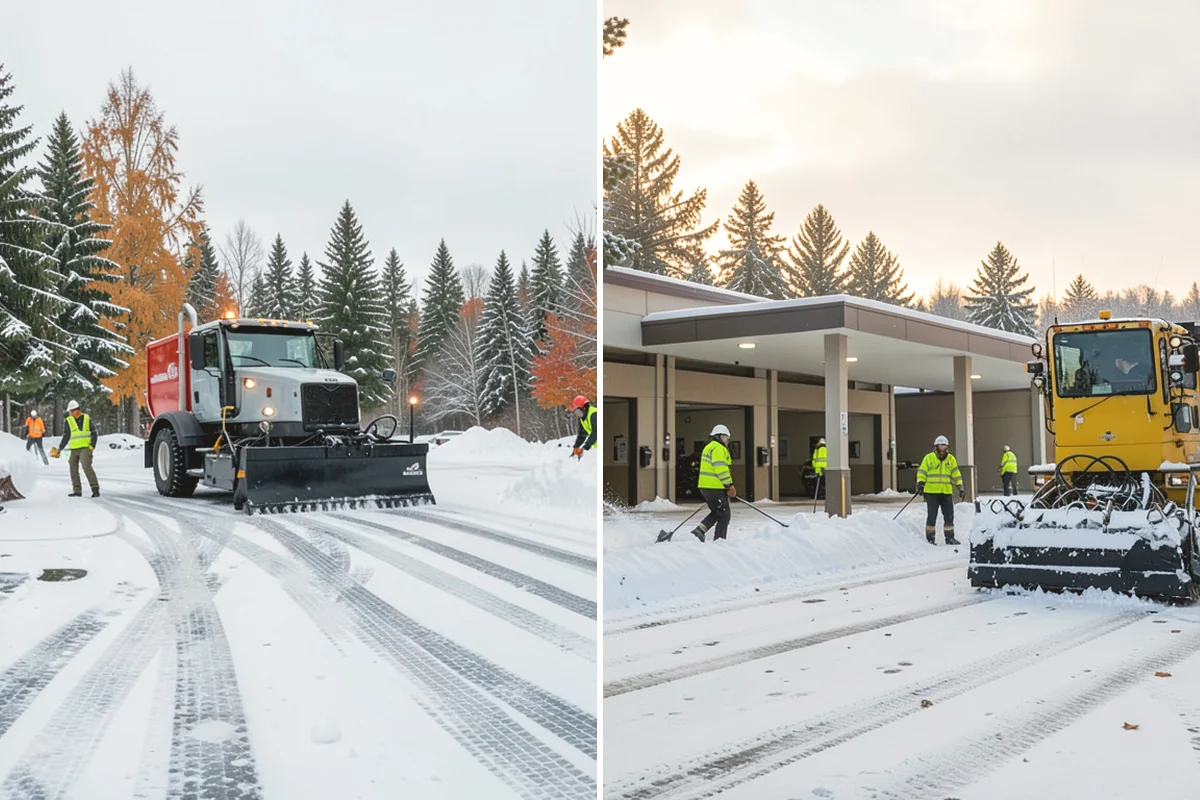 Paver Driveway Snow Removal in Covington, King County, WA - We set equipment to glide over the paver surface