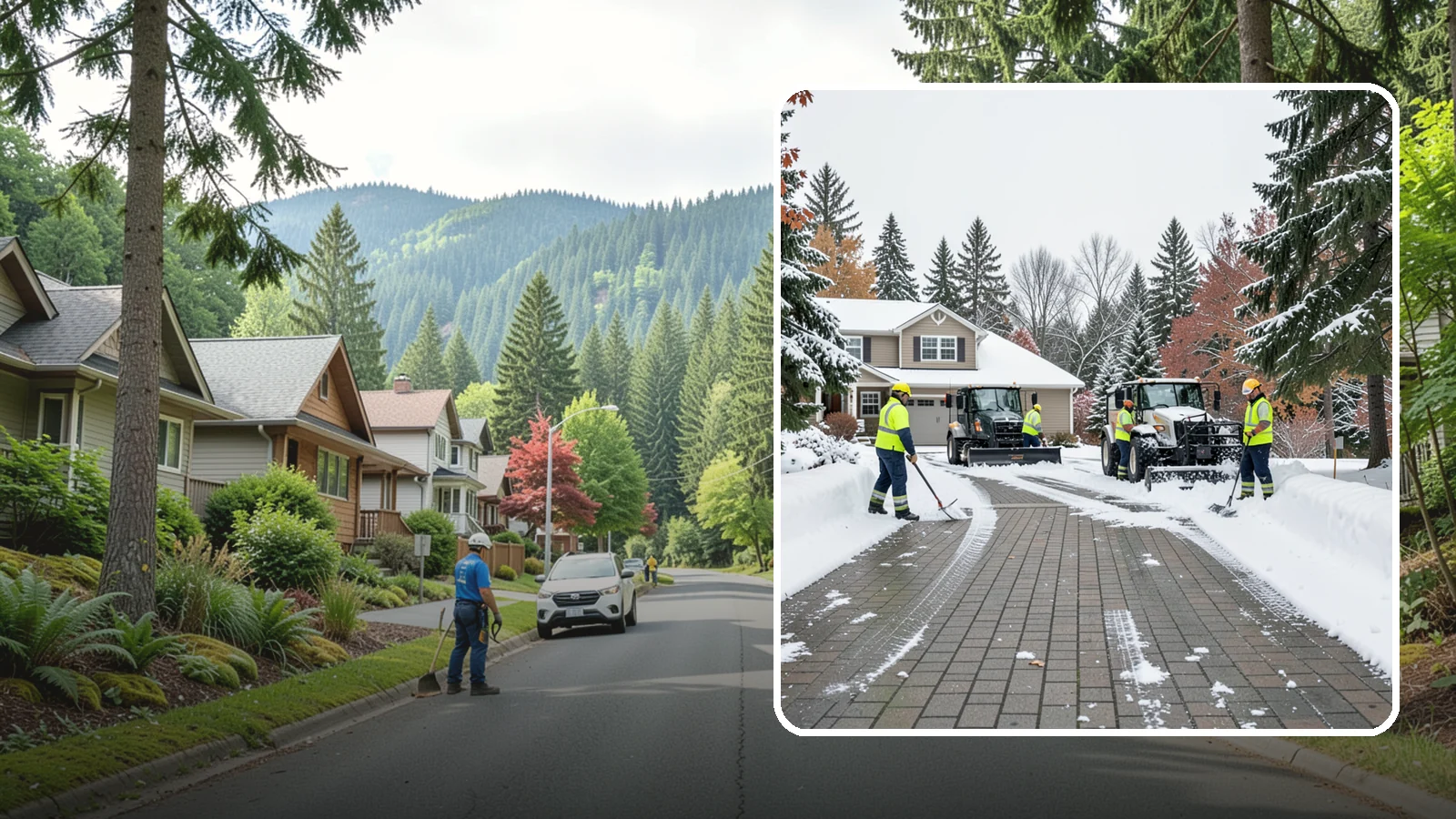 Paver Driveway Snow Removal in Darrington, Snohomish County, WA - We clear paver driveways without chipping the stones or disturbing the joints.