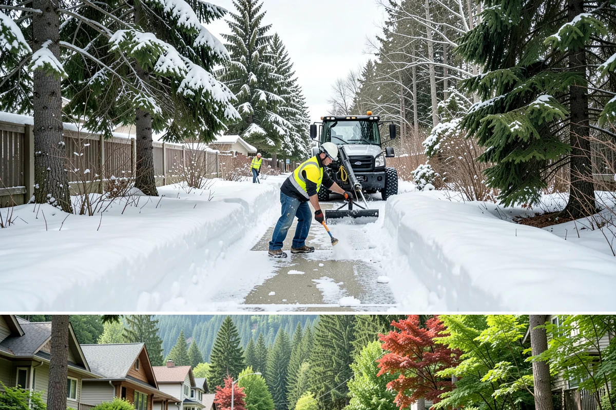 Paver Driveway Snow Removal in Darrington, Snohomish County, WA - Paver driveway service follows each snowfall through the winter months.