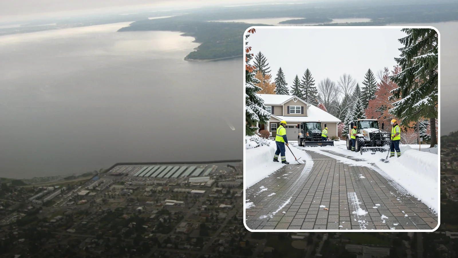 Paver Driveway Snow Removal in Des Moines, King County, WA - We clear paver driveways without chipping the stones or disturbing the joints.