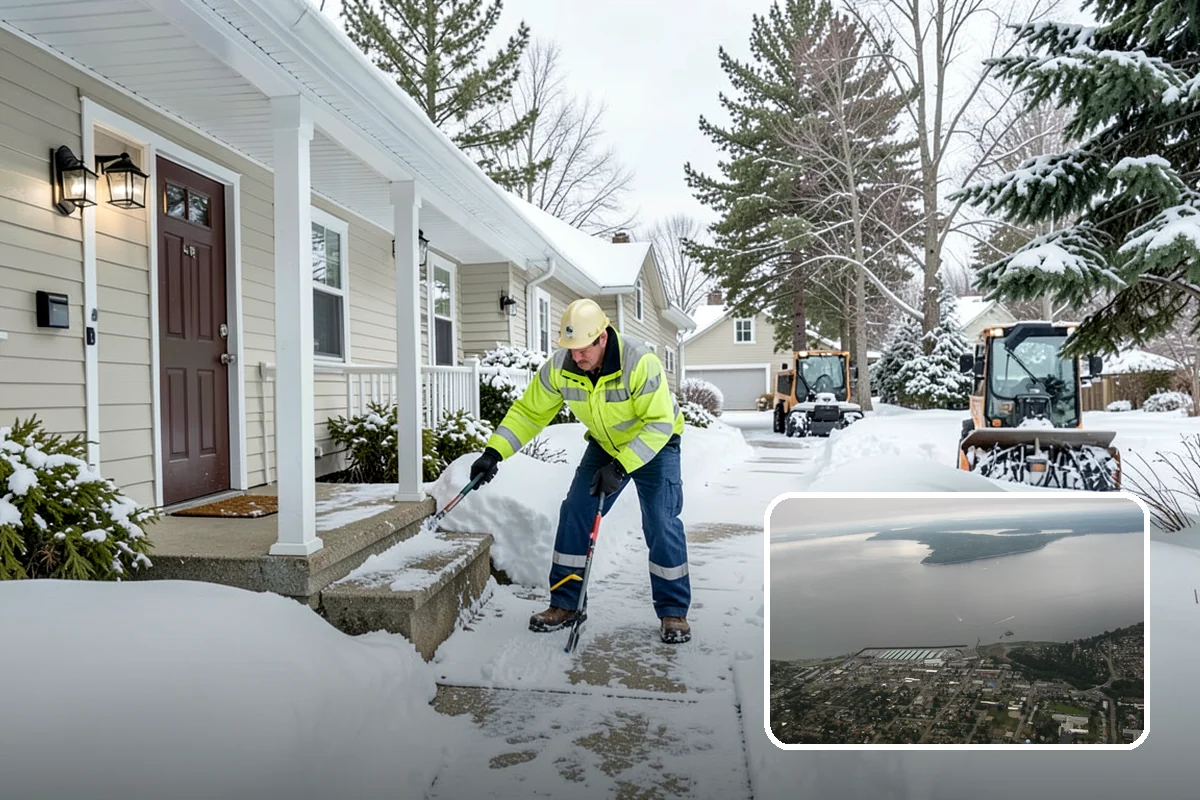 Paver Driveway Snow Removal in Des Moines, King County, WA - Clears without chipping paver edges