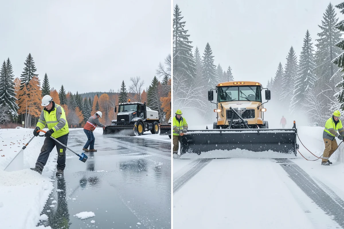 Paver Driveway Snow Removal in Des Moines, King County, WA - We set equipment to glide over the paver surface