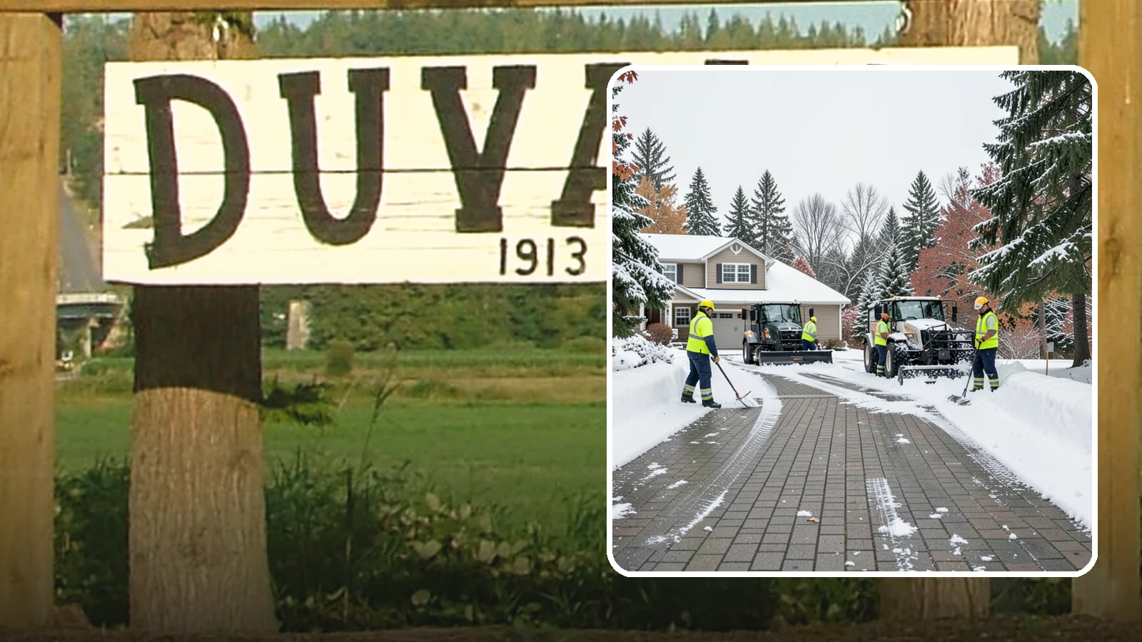 Paver Driveway Snow Removal in Duvall, King County, WA - We clear paver driveways without chipping the stones or disturbing the joints.