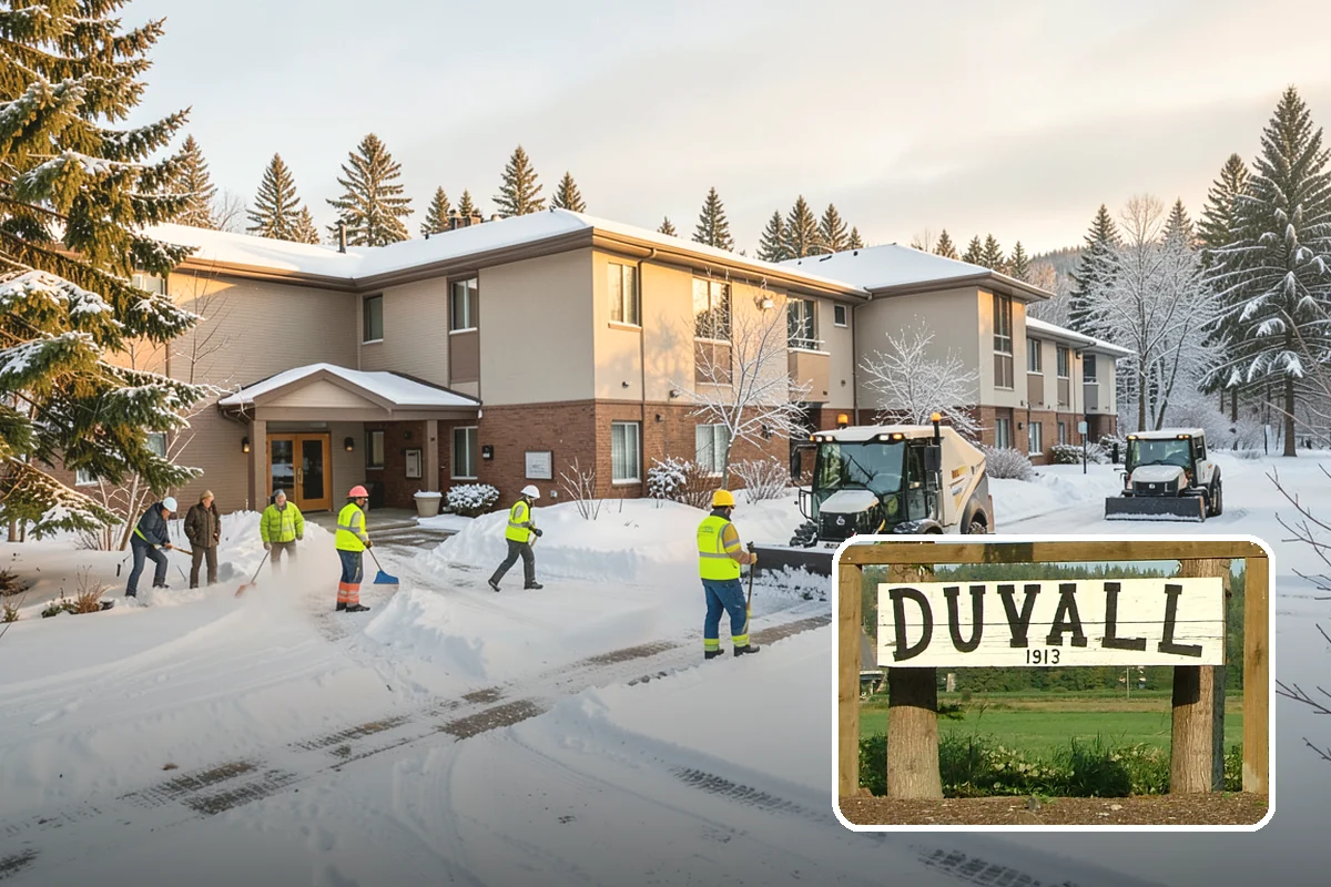 Paver Driveway Snow Removal in Duvall, King County, WA - Clears without chipping paver edges
