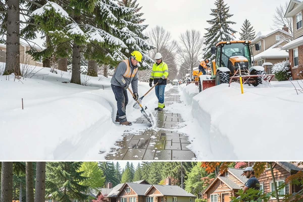 Paver Driveway Snow Removal in Edgewood, Pierce County, WA - Paver driveway service follows each snowfall through the winter months.