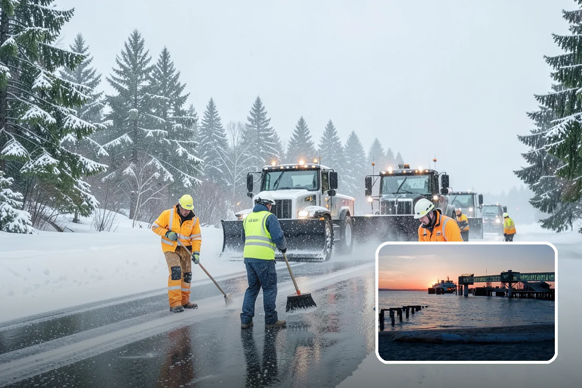 Paver Driveway Snow Removal in Edmonds, Snohomish County, WA - Clears without chipping paver edges