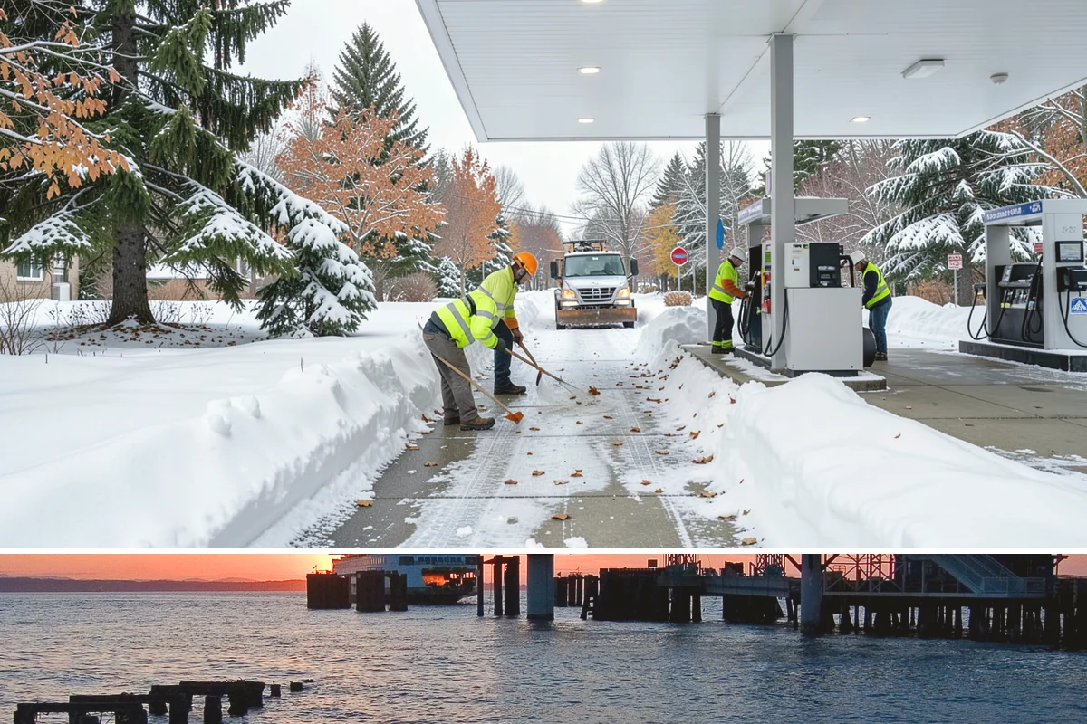 Paver Driveway Snow Removal in Edmonds, Snohomish County, WA - Paver driveway service follows each snowfall through the winter months.