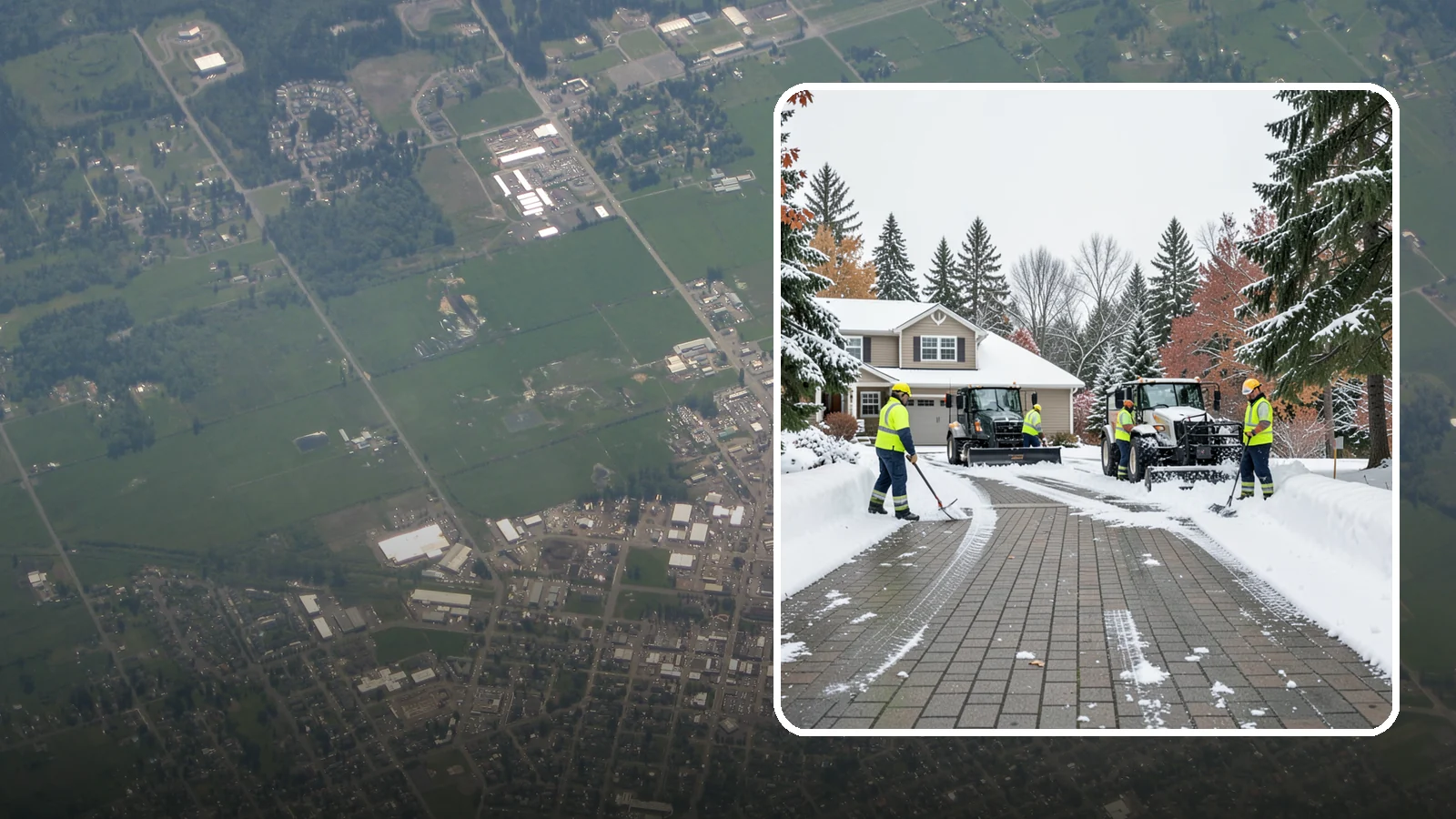 Paver Driveway Snow Removal in Enumclaw, King County, WA - We clear paver driveways without chipping the stones or disturbing the joints.